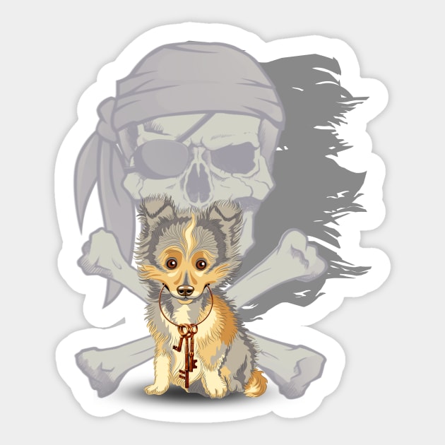 Pirate Dungeon Prison Keys Puppy Dog Sticker by Smagnaferous
